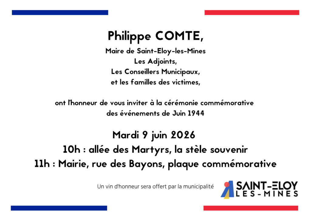Invitation ceremonie 9 juin